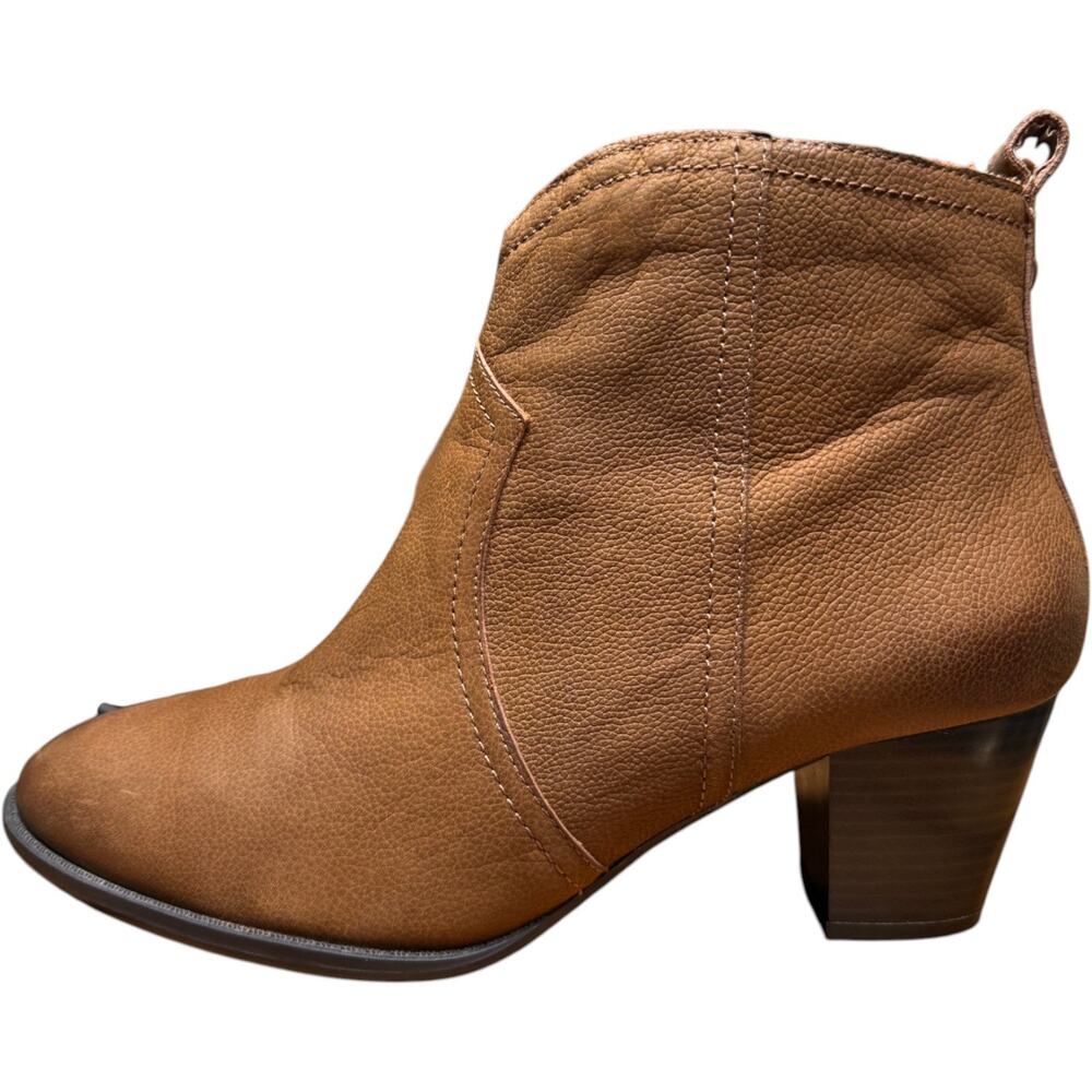 VIONIC Raina Women's 9 Brown Nubuck Leather Ankle Booties Water Resistant Zip